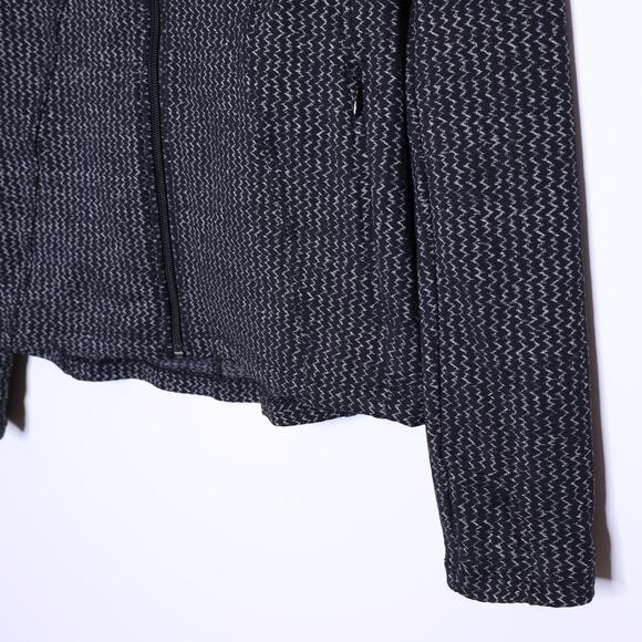 ATHLETA Heartbeat Hope Jacket Black Zigzag Full Zip Stretch Active Women's M - Picture 5 of 14